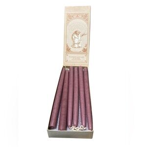 Vintage Mole Hollow Handmade Taper Candles 12” inch Box 12 Mauve Purple Color